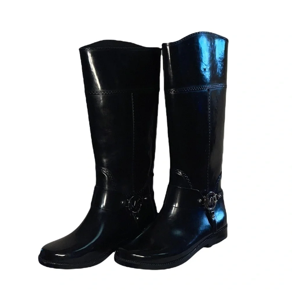 Michael Kors Black Fulton Rain boots size 8 EUC - Picture 4 of 10